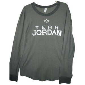Team Jordan Mens XXL Gray Thermal Long Sleeve Shirt 2x 2xl waffle knit